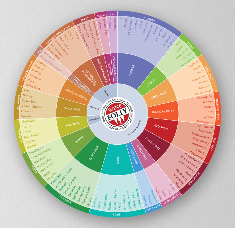 Aroma flavour chart by Wine Folly